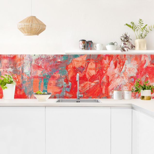 Kitchen wall cladding - Red Fire Dance