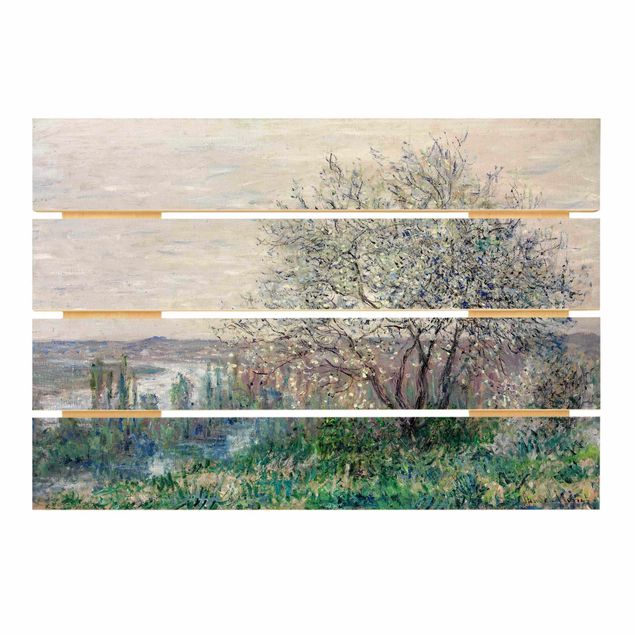 Print on wood - Claude Monet - Spring in Vétheuil