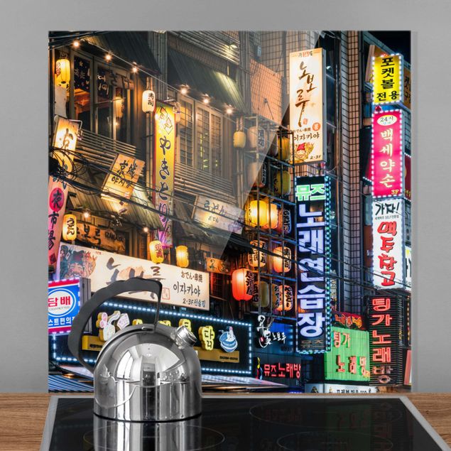 Glass splashback architecture and skylines Neon Signs