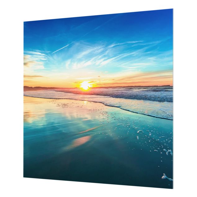 Glass Splashback - Romantic Sunset By The Sea - Square 1:1