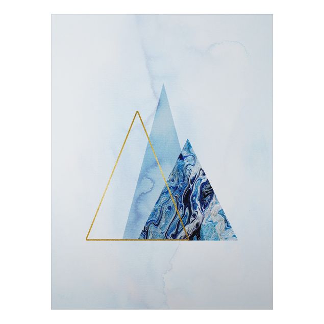 Print on aluminium - Geometry In Blue And Gold II