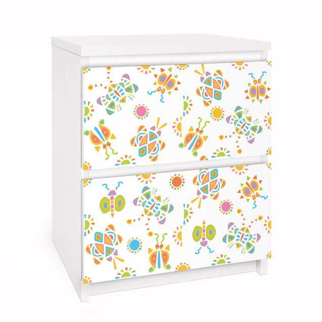 Adhesive film for furniture IKEA - Malm chest of 2x drawers - Butterfly Illustrations