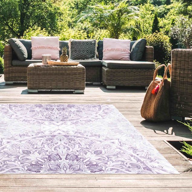 outdoor mat Mandala Watercolour Ornament Purple