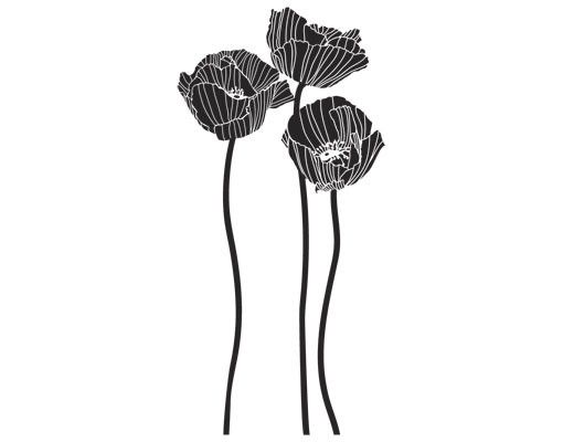 Wall stickers plants No.UL87 poppies group