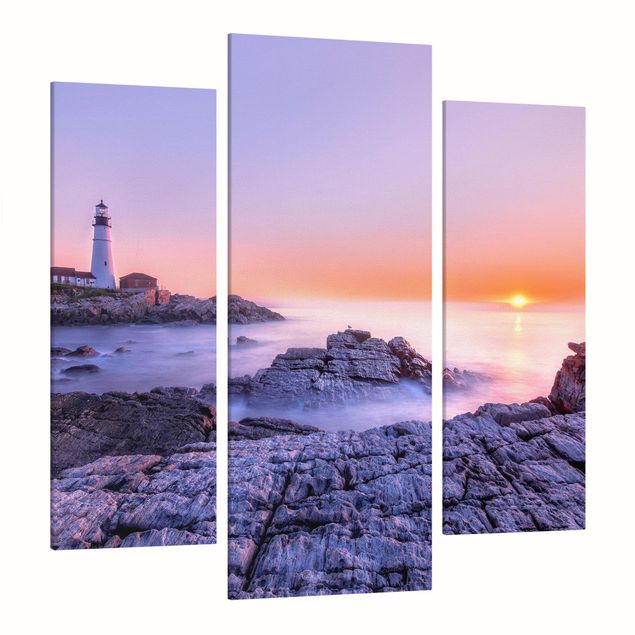 Print on canvas 3 parts - Lighthouse In The Morning