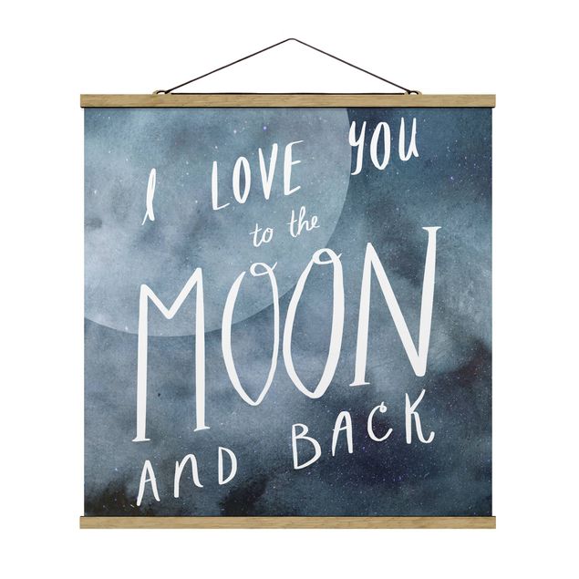 Fabric print with poster hangers - Heavenly Love - Moon