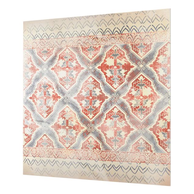 Splashback - Persian Vintage Pattern In Indigo II - Square 1:1
