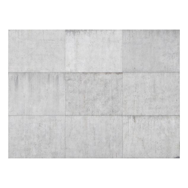 Glass Splashback - Concrete Tile Look Grey - Landscape 3:4