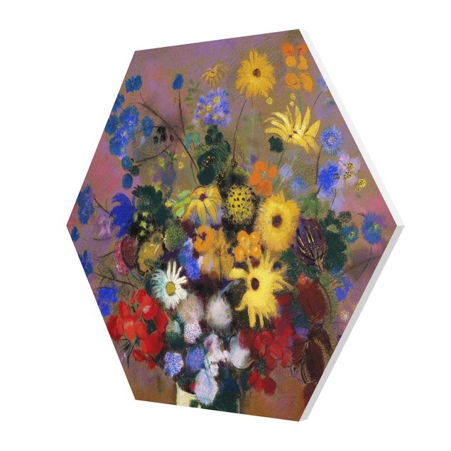 Forex hexagon - Odilon Redon - White Vase with Flowers