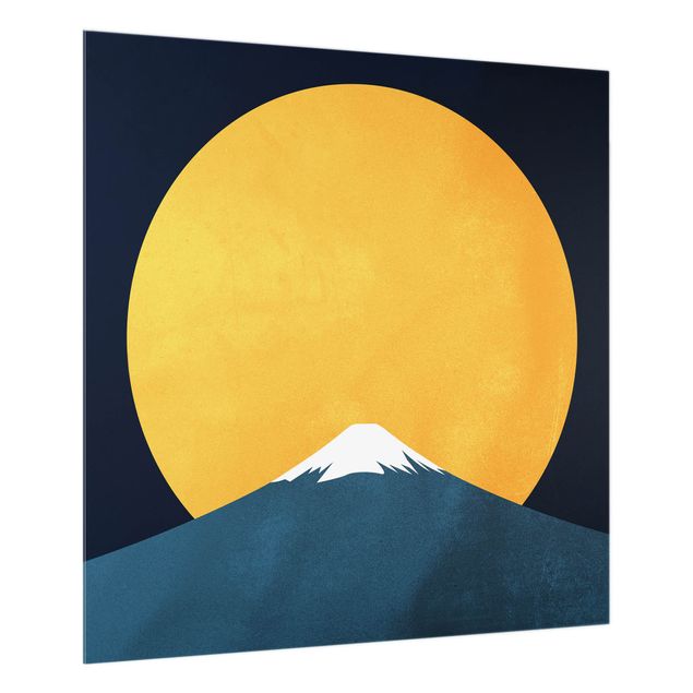 Glass splashback Sun, Moon And Mountain