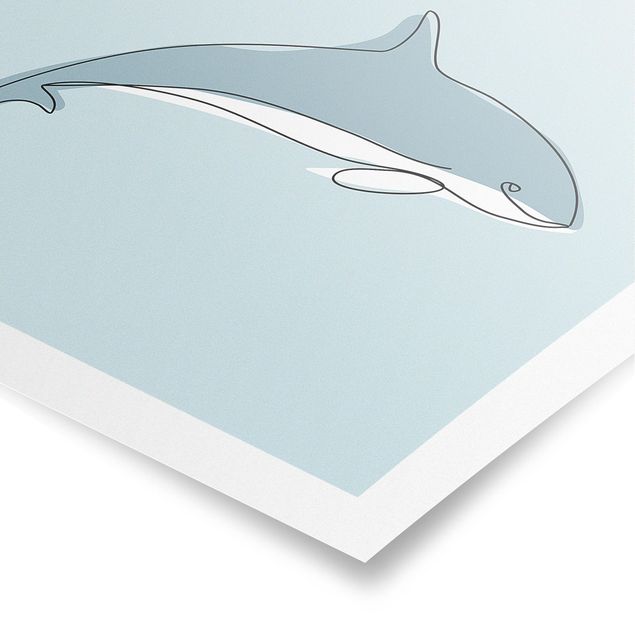 Poster - Dolphin Line Art