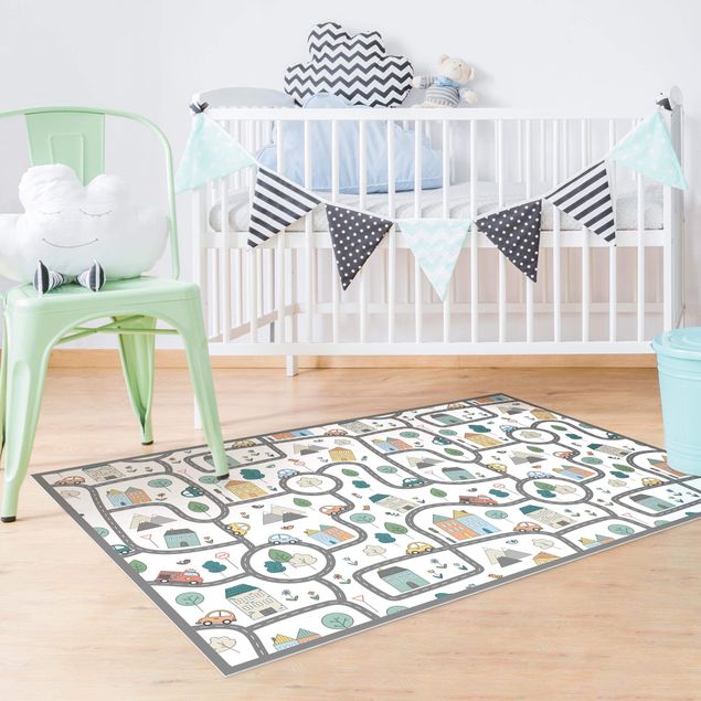 playroom rugs Playoom Mat City Traffic- Out And About With The Car