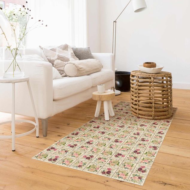 Outdoor rugs Vintage Roses And Hydrangea