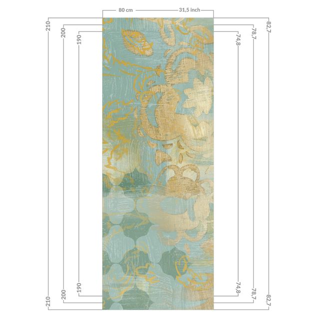 Shower wall cladding - Moroccan Collage In Gold And Turquoise II