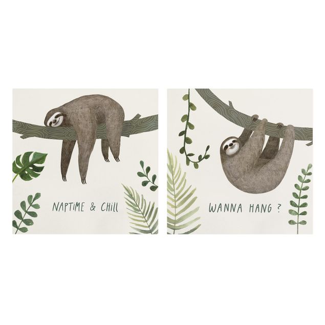 Print on canvas - Sloth Proverbs Set I