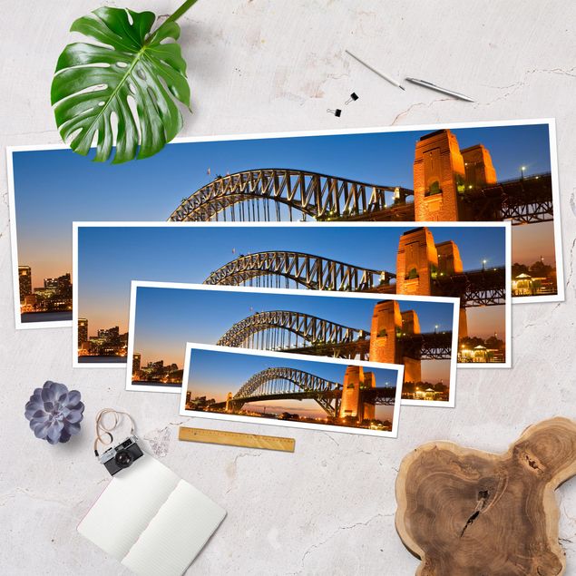Panoramic poster architecture & skyline - Harbor Bridge In Sydney