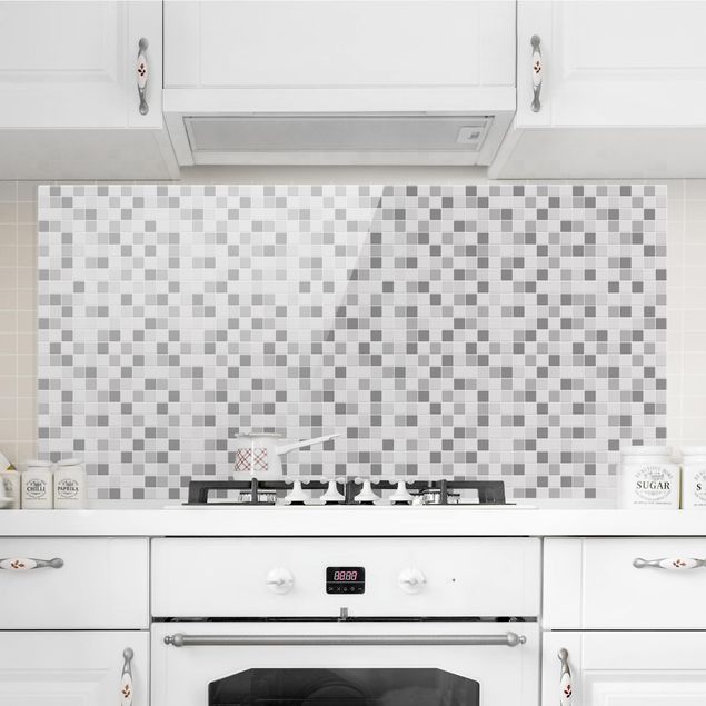 Glass splashback kitchen tiles Mosaic Tiles Winter Set