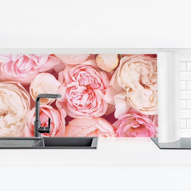 Kitchen wall cladding - Roses Rosé Coral Shabby