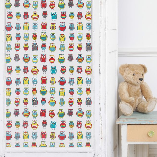 Adhesive film - Kids Pattern With Various Owls