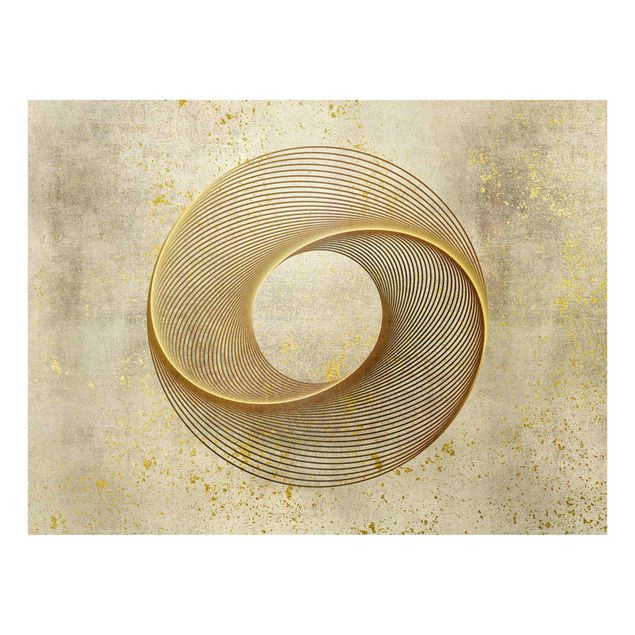 Splashback - Line Art Circling Spirale Gold