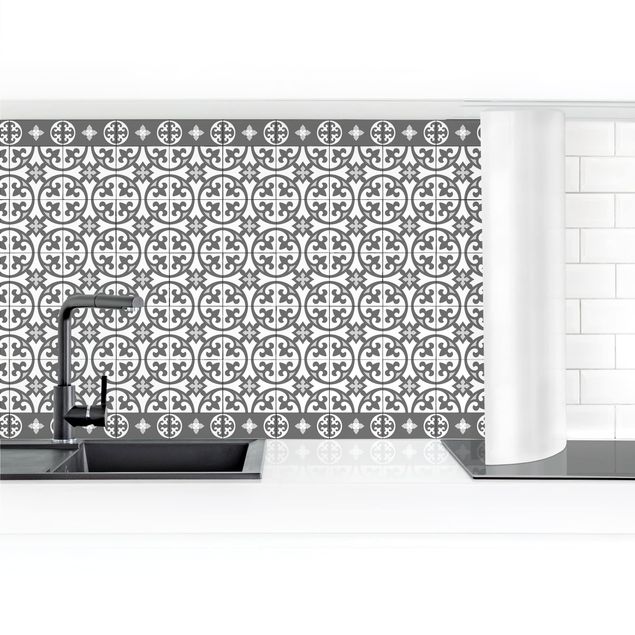 Kitchen wall cladding - Geometrical Tile Mix Circles Grey