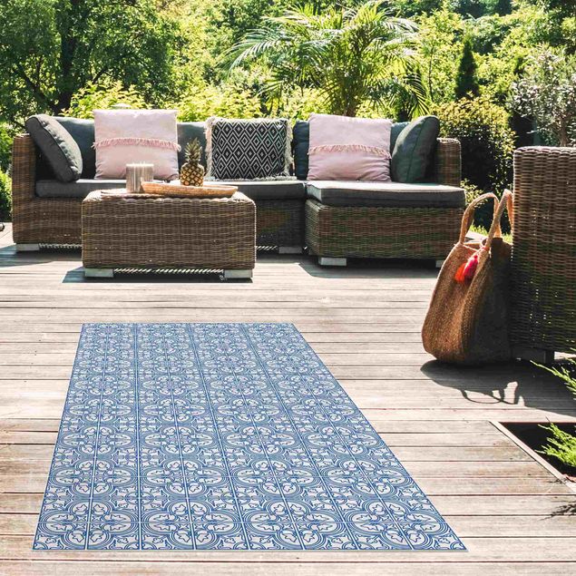 Runner rugs Tile Pattern Faro Blue