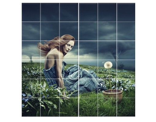 Tile sticker - Woman In Storm