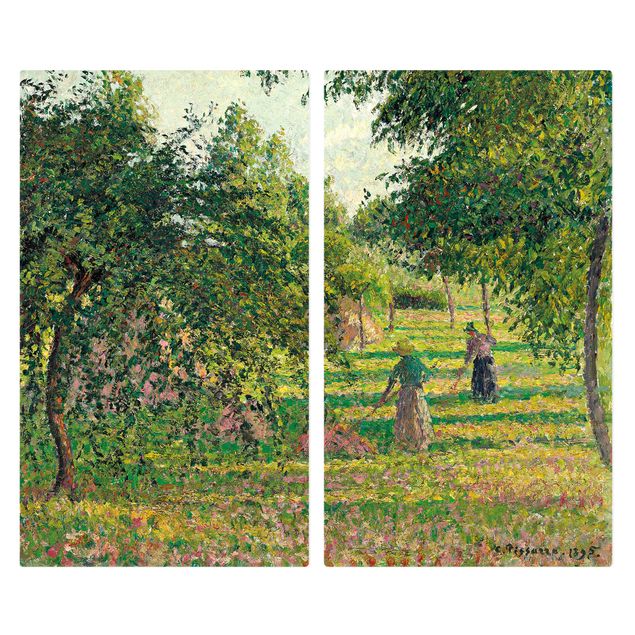Glass stove top cover - Camille Pissarro - Apple Trees And Tedders, Eragny