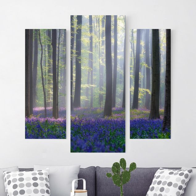 Print on canvas 3 parts - Spring Day In The Forest