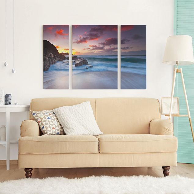 Print on canvas 3 parts - By The Sea In Cornwall