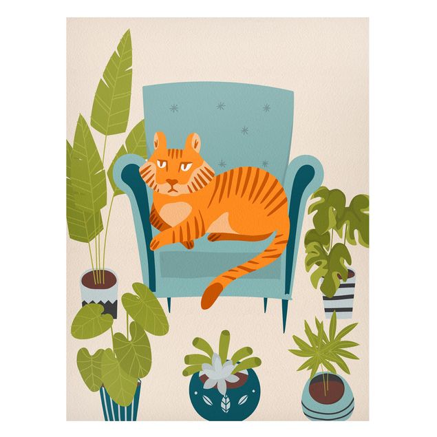 Magnetic memo board - Domestic Mini Tiger Illustration