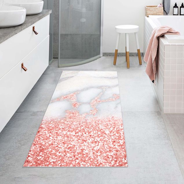 Outdoor rugs Marble Look With Pink Confetti