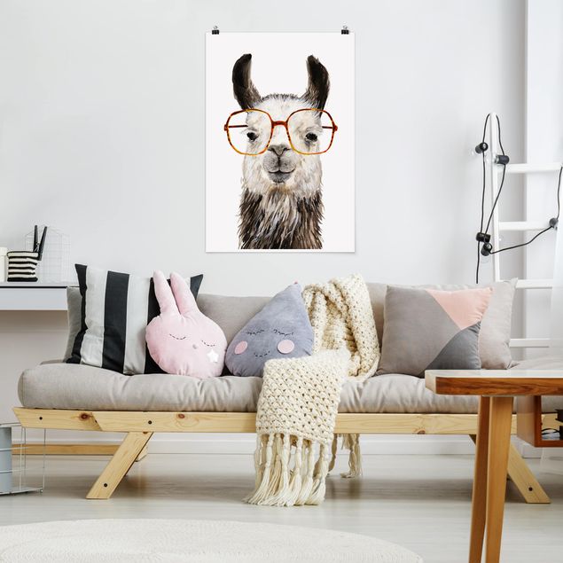 Poster kids room - Hip Lama With Glasses IV