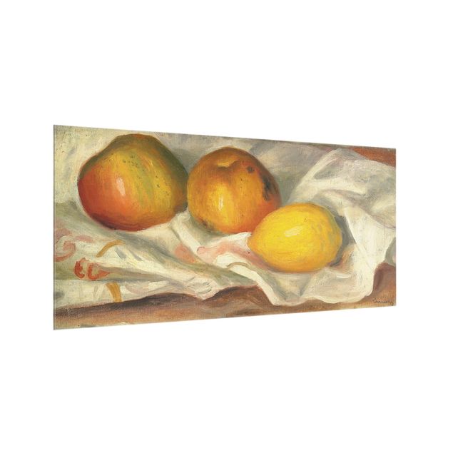 Glass splashbacks Auguste Renoir - Two Apples And A Lemon