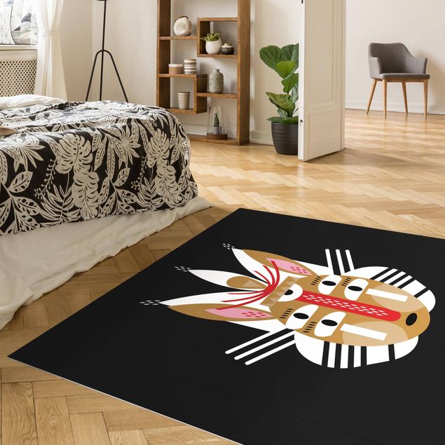 Modern rugs Collage Ethno Mask - Rabbit