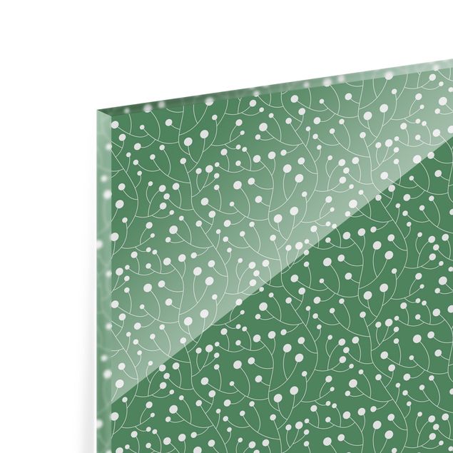Splashback - Natural Pattern Growth With Dots On Green - Landscape format 3:2