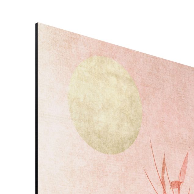 Alu-Dibond print - Golden Sun Pink Bamboo