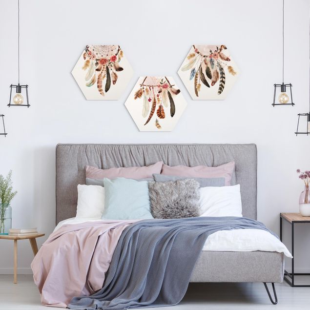 Forex hexagon - Watercolour Dream Catcher With Feathers