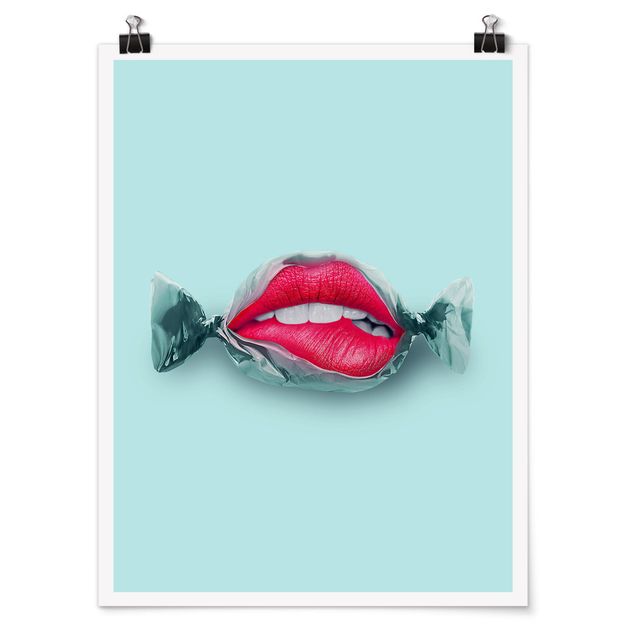 Poster art print - Candy With Lips