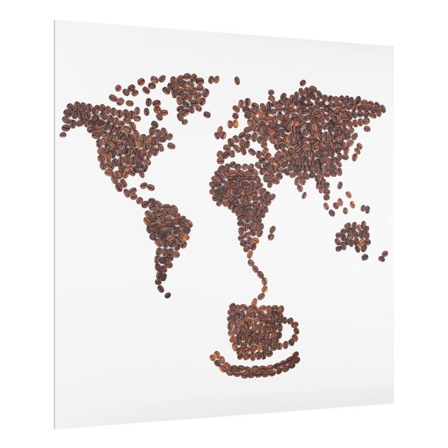 Glass Splashback - Coffee around the world - Square 1:1