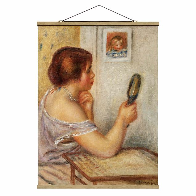 Fabric print with poster hangers - Auguste Renoir - Gabrielle holding a Mirror or Marie Dupuis holding a Mirror with a Portrait of Coco