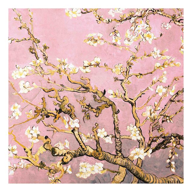 Splashback - Vincent Van Gogh - Almond Blossom In Antique Pink - Square 1:1