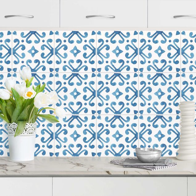Kitchen splashback patterns Watercolour Tiles - Belém