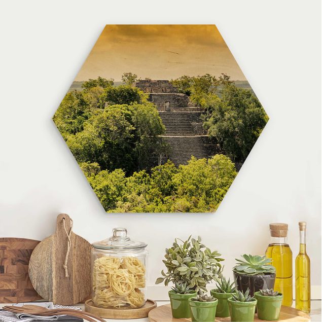 Wooden hexagon - Pyramid of Calakmul