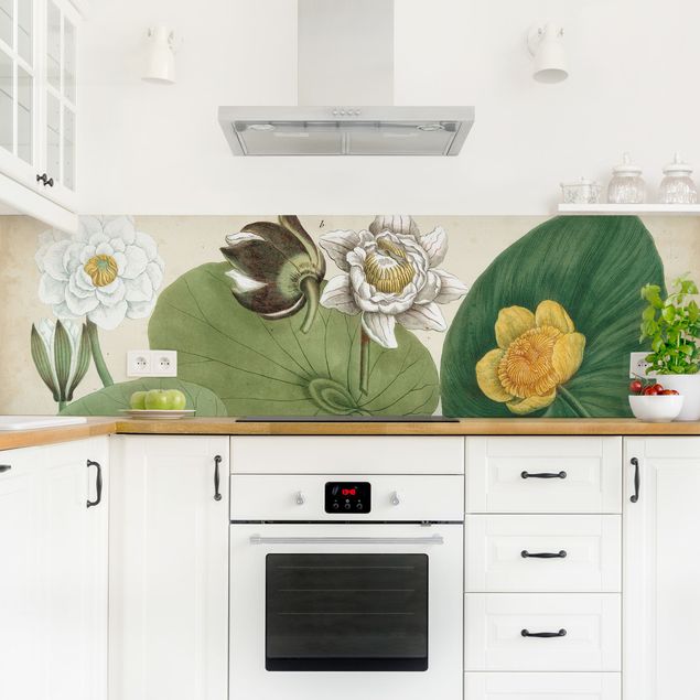 Kitchen wall cladding - Vintage Board White Water-Lily