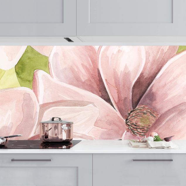Kitchen splashback flower Magnolia Blushing II