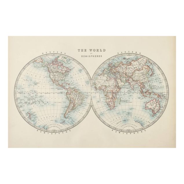 Splashback - Vintage World Map The Two Hemispheres