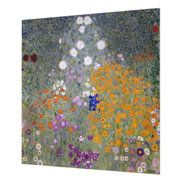 Glass Splashback - Gustav Klimt - Cottage Garden - Square 1:1