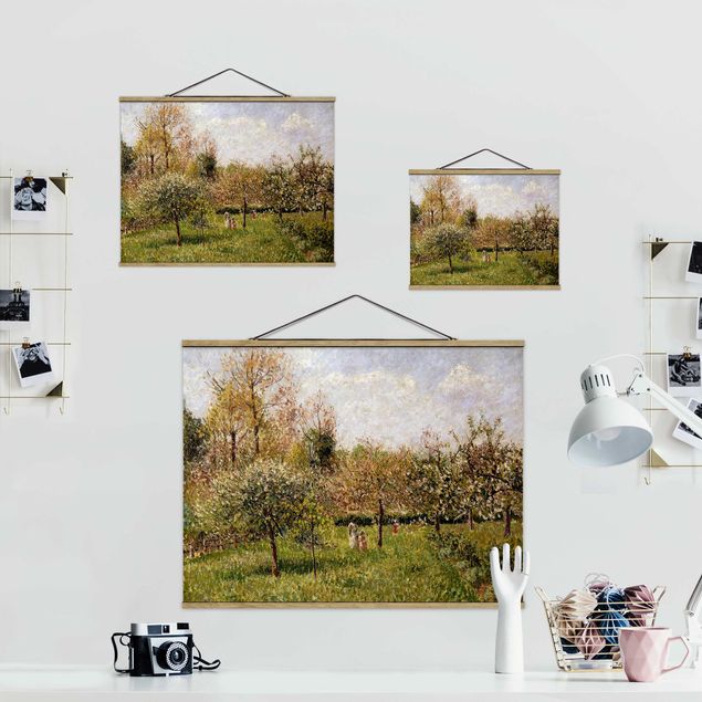 Fabric print with poster hangers - Camille Pissarro - Spring In Eragny