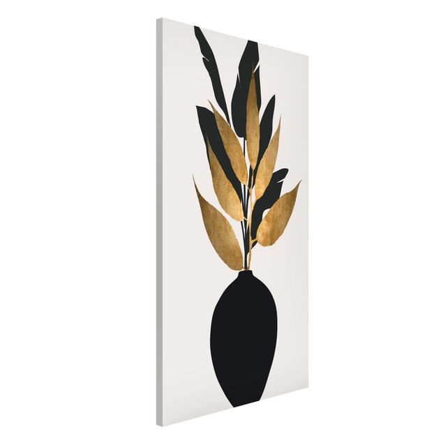 Magnetic memo board - Graphical Plant World - Gold And Black